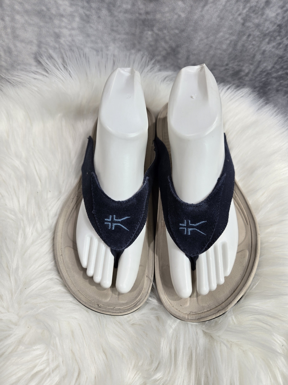 KURU Navy Canvas Slip-On with Beige Footbed
